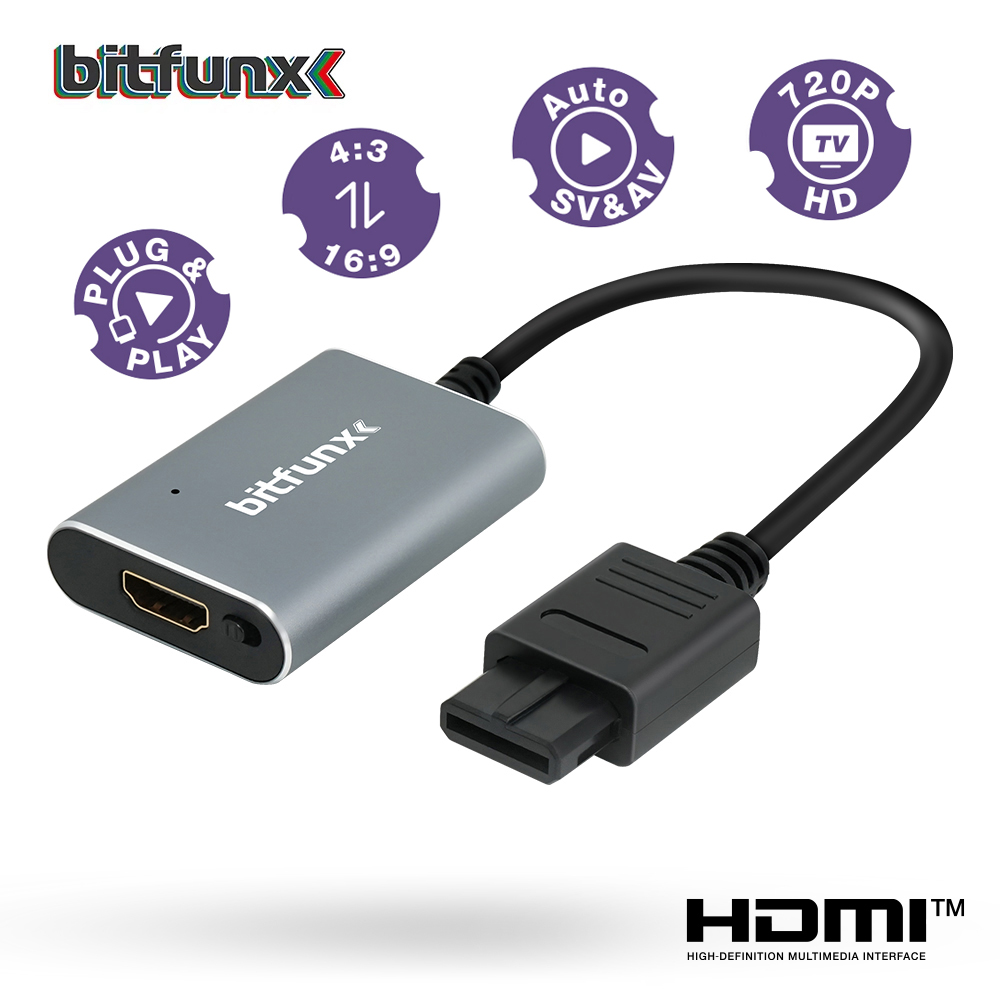 Gaming Console Nintendo Switch - Bitfunx 720P HDMI ™ Adaptateur s-vidéo